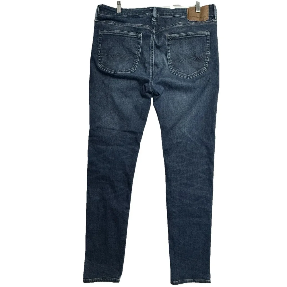 American Eagle Airflex 360 Skinny Men's 34x34 Blue Stretch Denim Real Slim Fit - Picture 2 of 12